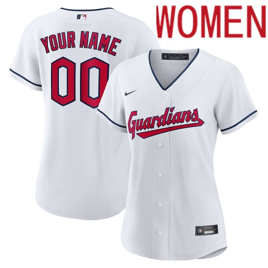 Women Cleveland Guardians Nike White Replica Custom MLB Jersey->customized mlb jersey->Custom Jersey